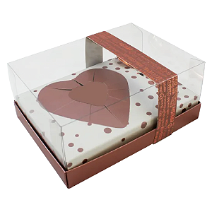 Caixa Clássica Coração Rose Gold para Ovo de Colher 250G