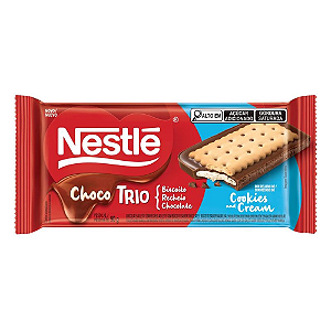 Chocolate Nestlé Chocotrio Cookies And Cream - Embalagem com 90G
