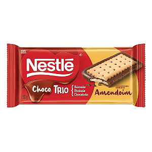 Chocolate Nestlé Chocotrio Amendoim - Embalagem com 90G