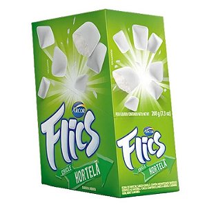 Chiclete Flics Sabor Hortelã - Embalagem com 204G