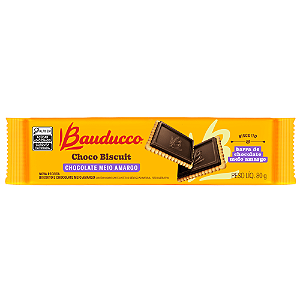 Biscoito Bauducco Choco Biscuit Meio Amargo - Pacote com 80G