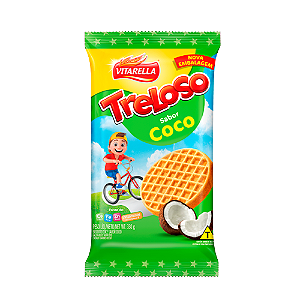 Biscoito Treloso Sabor Coco - Pacote com 330G
