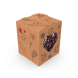 Caixa Pop Up  Kraft Flores do Campo com Visor