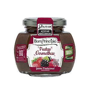 Geleia Bom Princípio Sabor Frutas Vermelhas - Pote com 250G