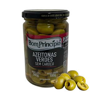Azeitonas Verdes Sem Caroço - Pote com  180G