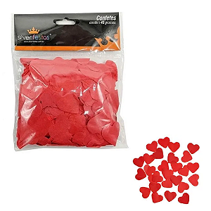 Confete de Corações Vermelhos - Pacote com 40G