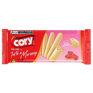 Palitos Cory Sabor Torta de Morango - Embalagem com 68G