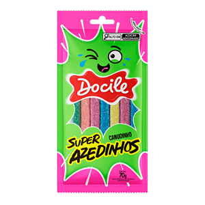Gelatina Docile Canudinho Super Azedinho - Embalagem com 70G