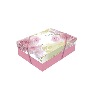 Caixa Retangular Estampa de Rosas P
