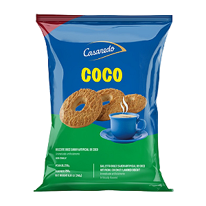 Biscoito Rosca Sabor Coco - Pacote com 250G