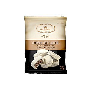 Nobre Alfajor com Cobertura Sabor Chocolate Branco - Pacote com 50G