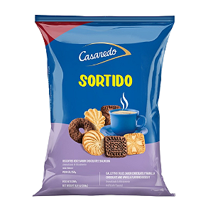 Biscoito Casaredo Sortido Sabor Chocolate e Baunilha - Pacote com 250G