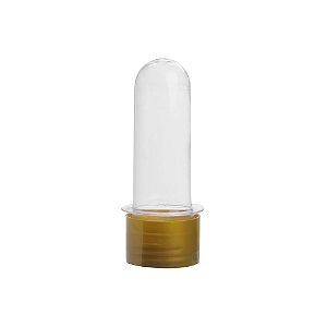 Tubete Cristal 8CM com Tampa Dourada - Pacote com 10UN