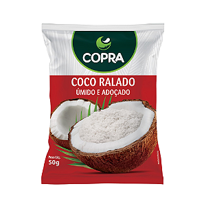 Coco Ralado Copra Úmido e Adoçado - Pacote com 50G