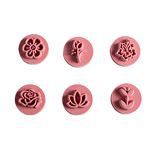 Carimbos para Doces Flores BlueStar 2CM - Kit com 7 Peças