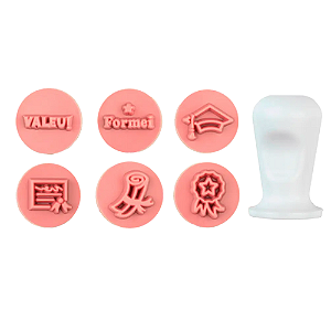 Carimbos para Doces Formatura BlueStar 2CM - Kit com 7 Peças