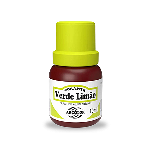 Corante Líquido Alimentício Verde Limão - Embalagem com 10ML