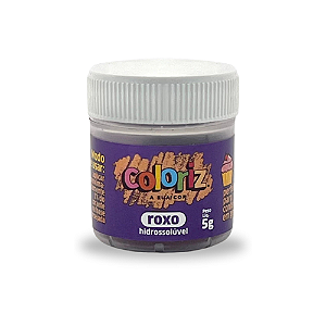 Corante Coloriz em Pó Hidrossolúvel Roxo - Embalagem com 5G