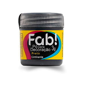 Pó Para Decoração Fab! Preto - Embalagem com 3G