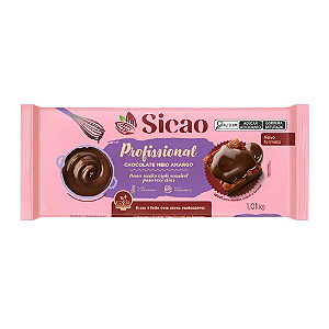 Chocolate Sicao Profissional Meio Amargo - Barra 1,01KG