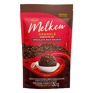 Confeito Granulé Melken Chocolate Meio Amargo - Embalagem com 130G