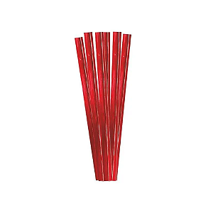 Fecho Prático Metalizado Vermelho 4MM x 11CM - Pacote com 100UN