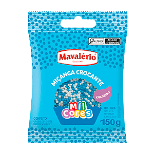 Confeito Miçanga Azul e Branco - Pacote com 150G