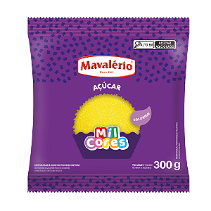 Açúcar Mavalério Colorido Amarelo - Pacote com 300G