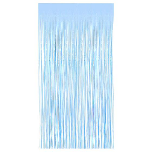 Cortina Decorativa Metalizada Azul Claro 2x1M