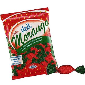 Bala Doll Sabor Morango - Pacote com 600G