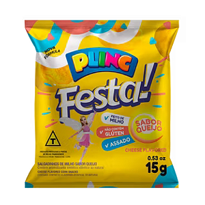 Salgadinho Plinc Festa Sabor Queijo - Pacote com 15G