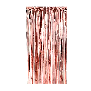 Cortina Decorativa Metalizada Rose 2x1M
