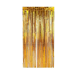 Cortina Decorativa Metalizada Dourada 2x1M