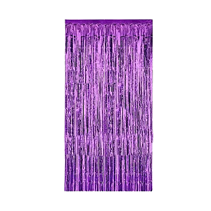 Cortina Decorativa Metalizada Roxa 2x1M