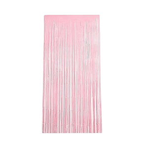 Cortina Decorativa Metalizada Rosa Claro 2x1M