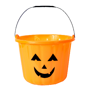 Balde Abóbora Halloween - Tamanho 19 CM