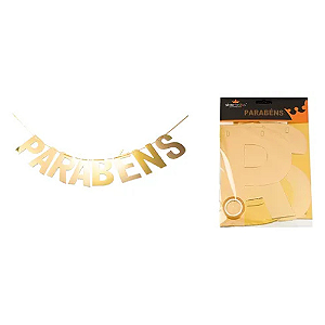 Faixa Parabéns Dourada