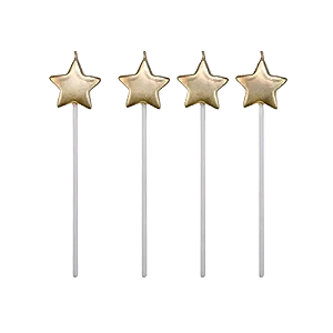 Vela Estrela Dourada - Kit com 4 UN