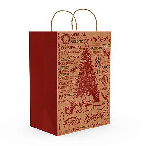 Sacola Kraft PP Natal Essência