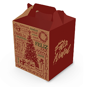 Caixa Panettone Maleta com Alça Natal Essência