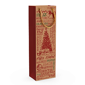 Sacola Kraft para Bebida Natal Essência