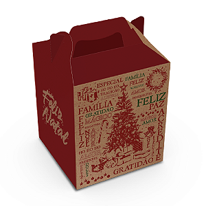 Caixa Mini Panetone Maleta com Alça Natal Essência