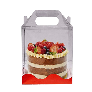 Maleta Cristal com Fundo Vermelho 10x10x12CM