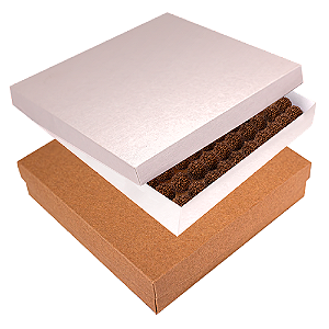 Caixa Transporte Off White/Kraft para 100 Doces