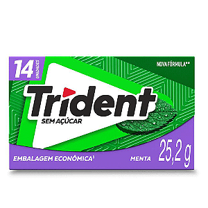 Chiclete Trident Sabor Menta - Embalagem com 25,2G