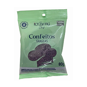 Confeitos Grageas Roxo Iceberg Chef - Pacote com 80G
