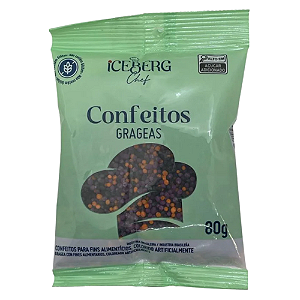 Confeitos Grageas Colorido Iceberg Chef - Pacote com 80G