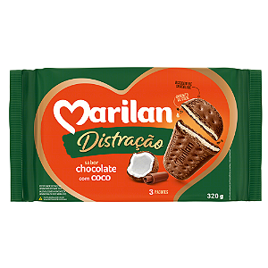 Biscoito Marilan Sabor Chocolate com Coco - Pacote com 320G