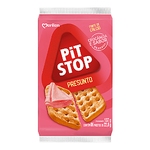 Biscoito Salgado Pit Stop Sabor Presunto - Pacote com 137G