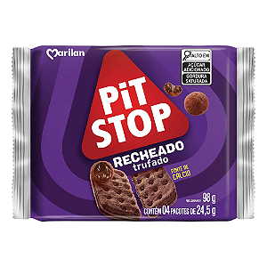Biscoito Recheado Pit Stop Sabor Trufado - Pacote com 98G